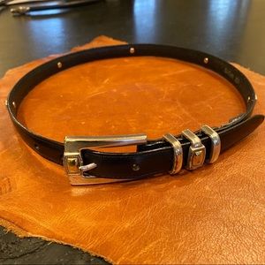 Brighton Black Belt with Silver and Gold Buckle